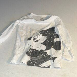 Disney Kids Size 18-24M  Minnie Mouse White Long Sleeve Shirt.